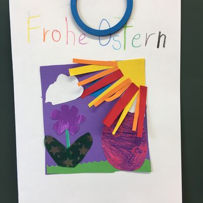 Bild vergr&ouml;&szlig;ern: im Unterricht gestaltete Osterkarte